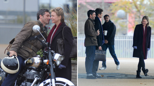 FRA LONDON TIL PARIS: Etter å ha vært på «Bridget Jones»-innspilling i London Stratford Olympic Park med Renée Zellweger og Colin Firth, tok Patrick Dempsey turen over den engelske kanal til kona Jillian. Foto: Splash News/ NTB Scanpix FRA LONDON TIL PARIS: Etter å ha vært på «Bridget Jones»-innspilling i London Stratford Olympic Park med Renée Zellweger og Colin Firth, tok Patrick Dempsey turen over den engelske kanal til kona Jillian. Foto: Splash News/ NTB Scanpix